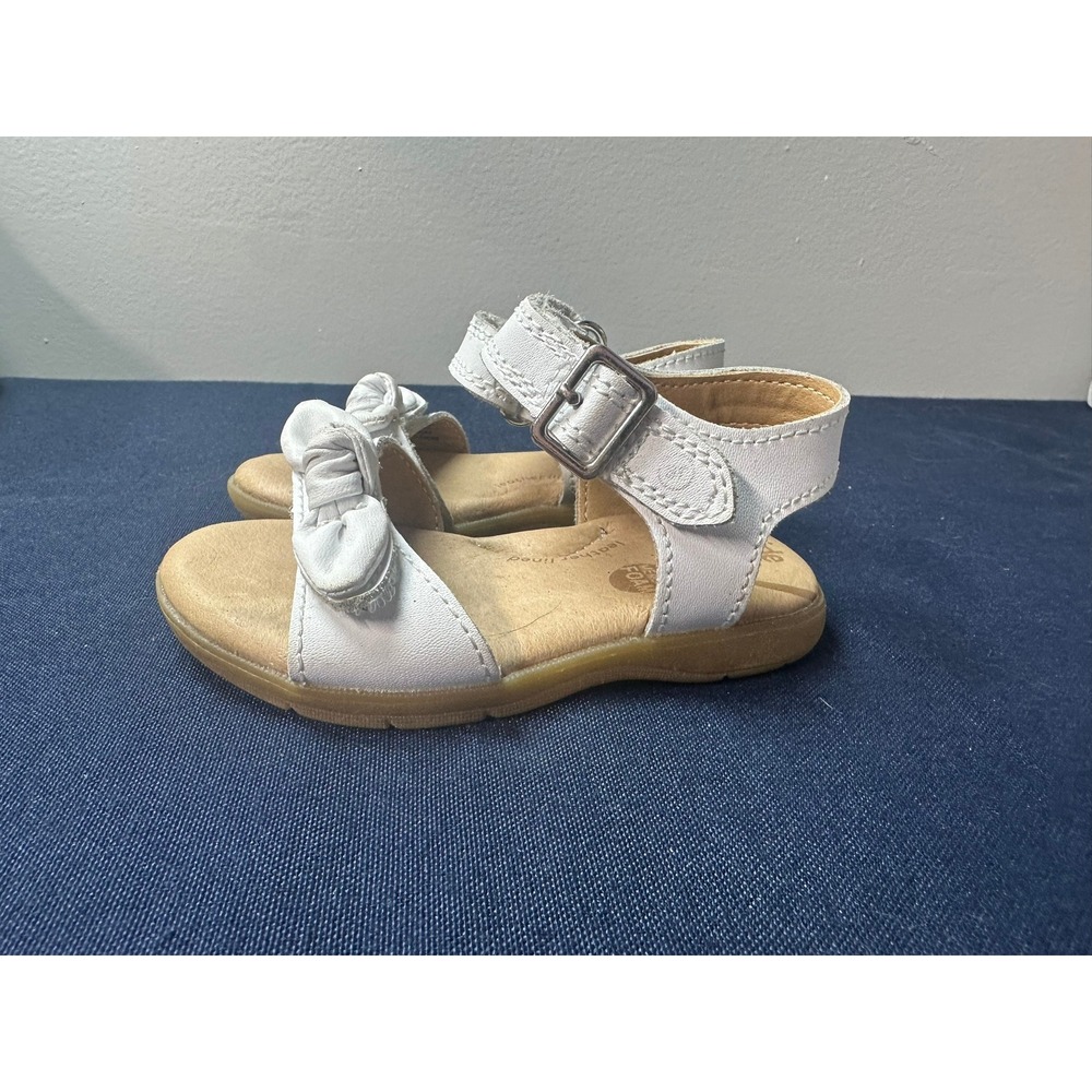 Stride Rite | White Leather Bow Sandals | Size 5